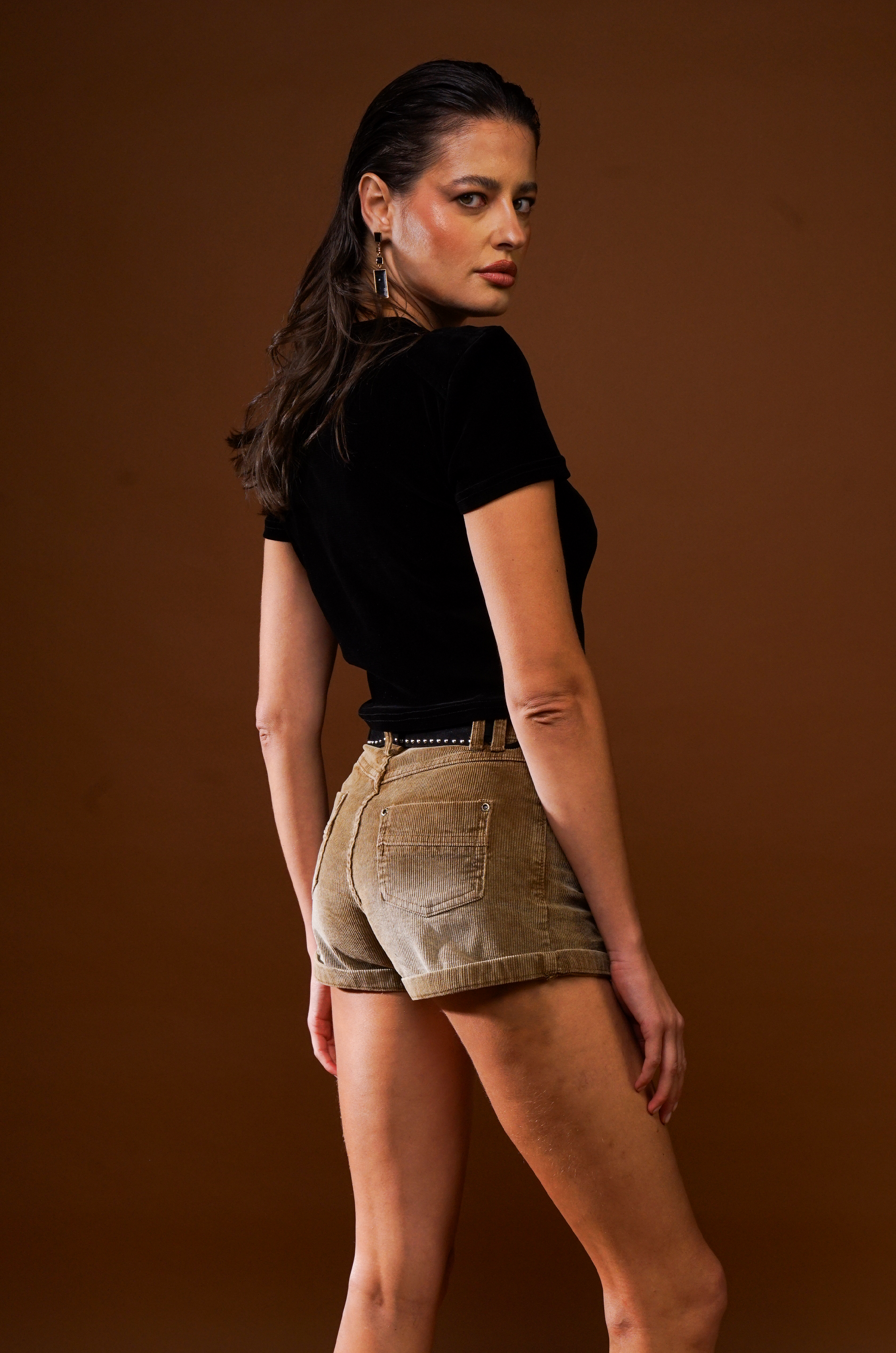 Brown Suede Shorts