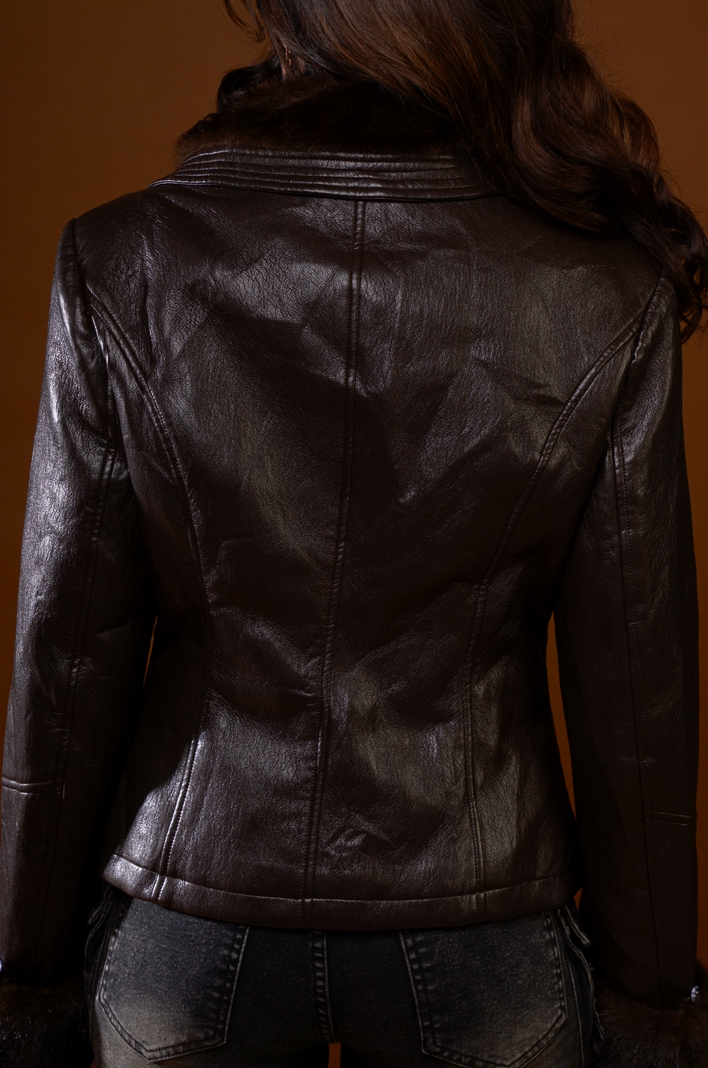 Fur Lined Leather Moto Jacket